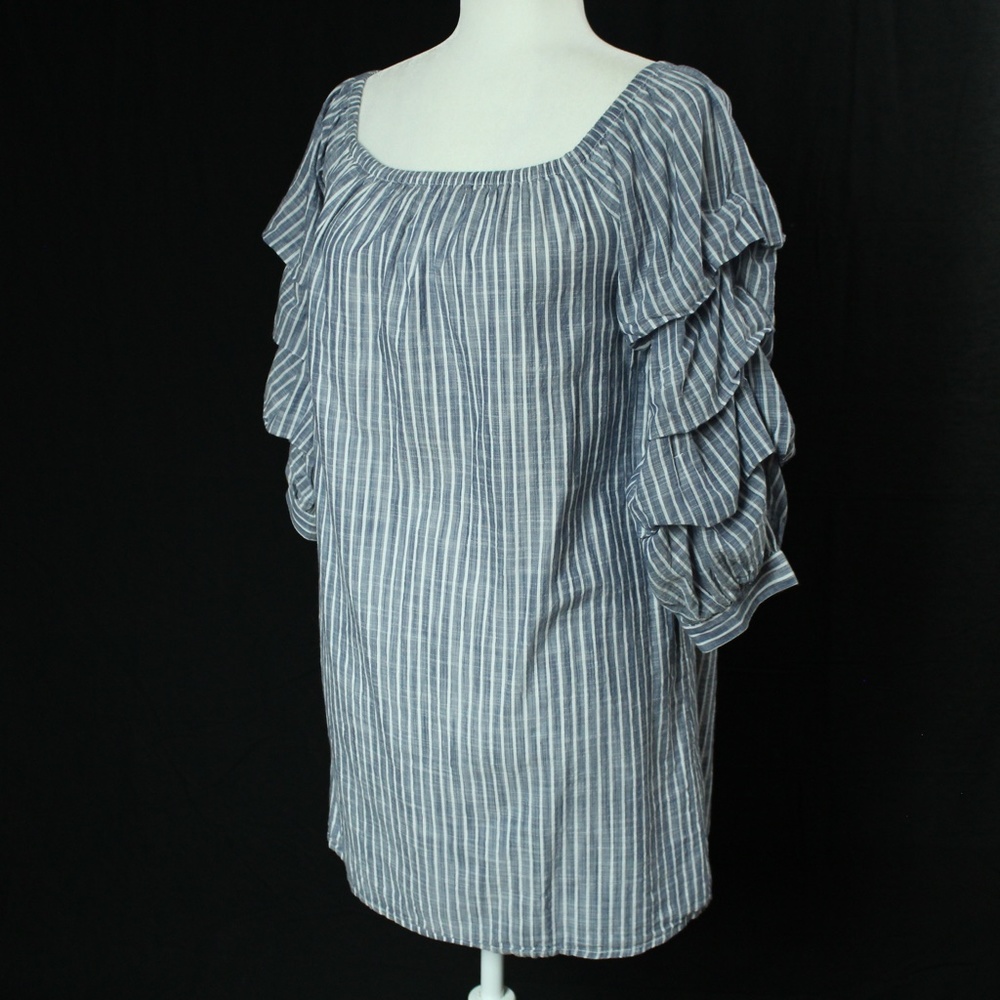 AE | Blue & White Stripped Dress | Sz M - Picture 6 of 13